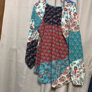 Boho style  multi pattern tunic